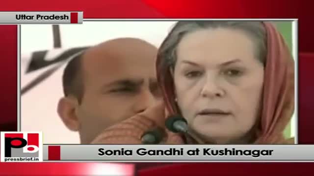 Sonia Gandhi's Public Rally at Kushinagar, Uttar Pradesh