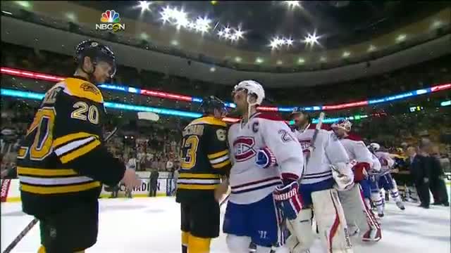 Canadiens and Bruins handshake