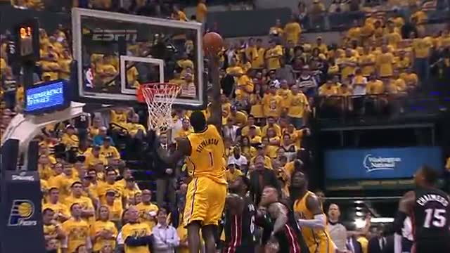 NBA: Lance Stephenson Beats the Halftime Buzzer with the Tip-In (Basketball Video)
