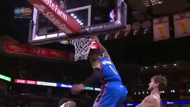 NBA: Russell Westbrook Throws Down the Tomahawk (Basketball Video)