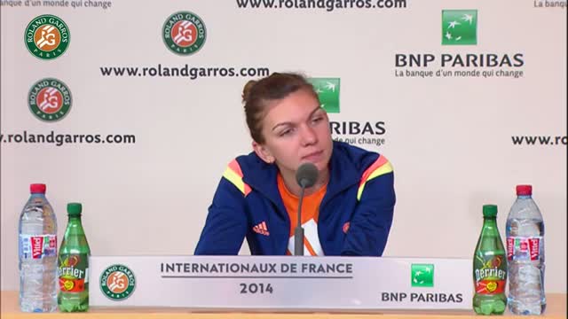 Press conference S.Halep 2014 French Open R4