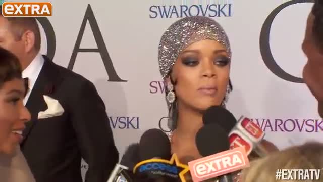 Rihanna Rocks Shockingly Sheer Swarovski Crystal Dress at CFDA Awards