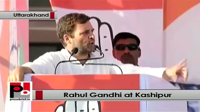 Rahul Gandhi urges people to vote for Congress at a rally at Kashipur, Uttarakhand