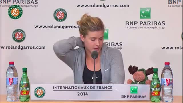 Press conference Eugenie Bouchard 2014 French Open SF