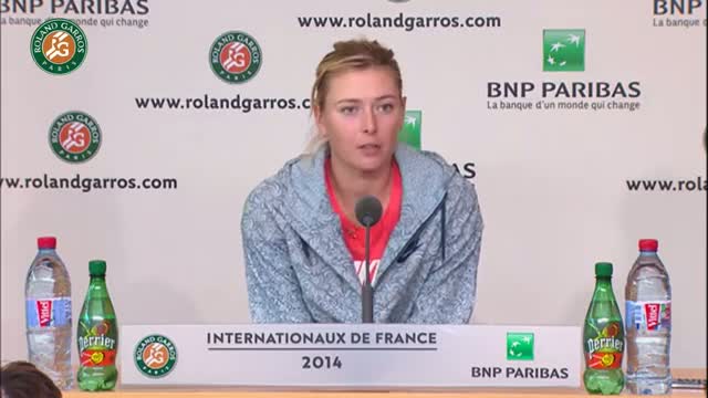 Press conference Maria Sharapova 2014 French Open SF