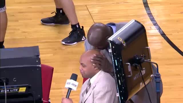 NBA Videobomb: Shaq Licks Charles Barkley's Head on the Starters (Basketball Video)