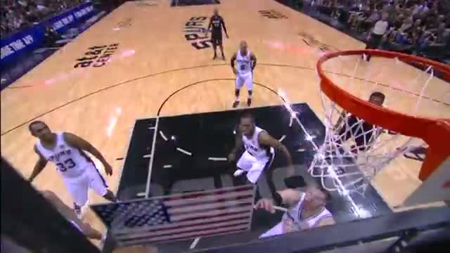 NBA: Tiago Splitter Denies Dwyane Wade at the Rim (Basketball Video)