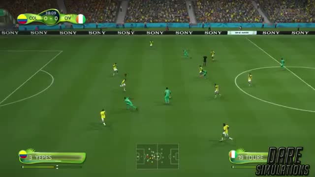 Colombia vs Ivory Coast Cote d'Ivoire 2-1 World Cup 2014 Full Match 19/06/14 [FIFA 14 SIMULATION]