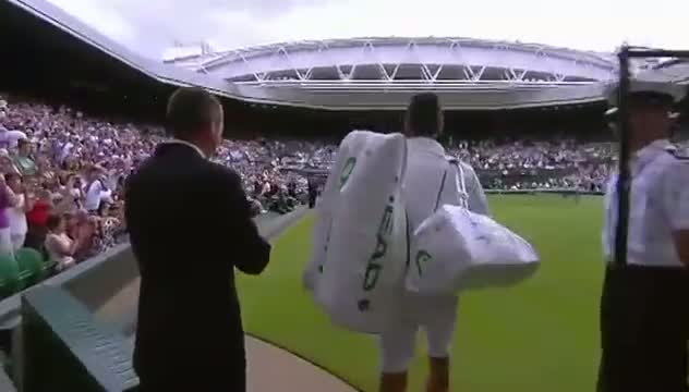 Novak Djokovic hits Centre Court - Wimbledon 2014