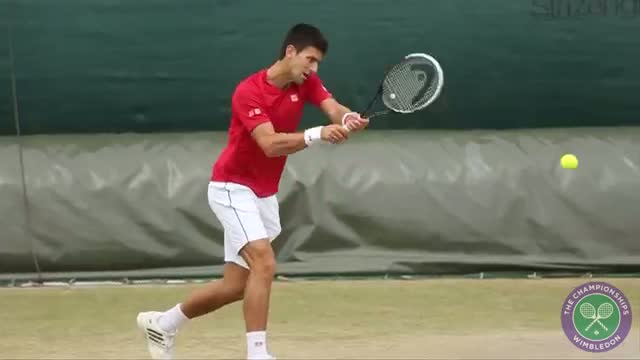 Novak Djokovic practice session - Wimbledon 2014