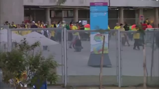 Brazil Fans Leaving Stadium Before Half