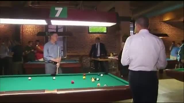 Obama Shoots Pool in Denver