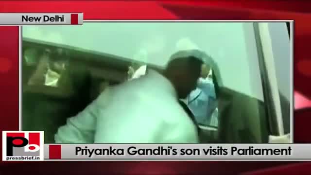 Priyanka Gandhi's son Raihan Vadra visits Parliament
