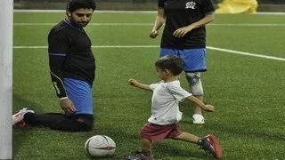 Aamir Khan's 2 year old son Azad Rao Khan plays FOOTBALL with Abhishek Bachchan