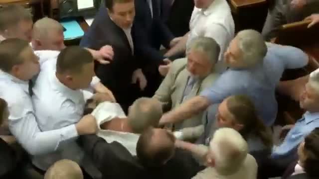 Fight Breaks Out in Ukraine Parliament