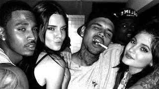 Kendall and Kylie Jenner Cozy Up with Chris Brown at House Party