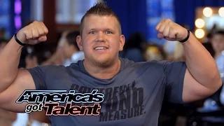 JD Anderson: Strongman Cuts His Head Open During Stunt - America's Got Talent 2014