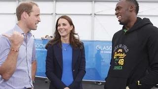 Royals meet Usain Bolt at Commonwealth Games