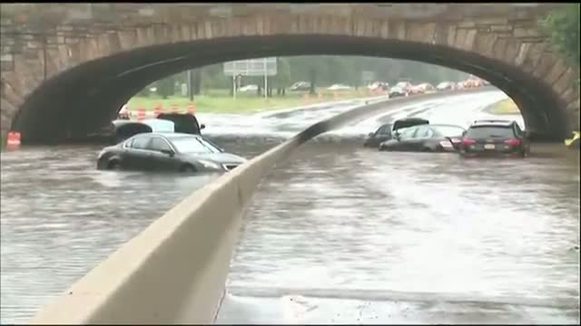 Drivers Trapped on Flooded NY Highway