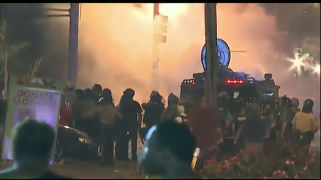 Tear Gas Fired at Protesters in Ferguson