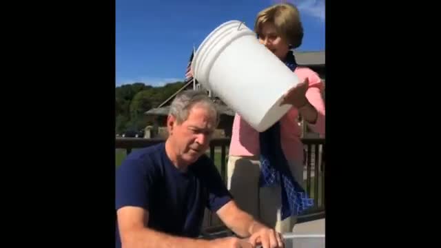 Pres. George W. Bush Takes Ice Bucket Challenge