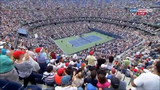 2014 US OPEN Maria Sharapova vs Caroline Wozniacki Amazing Point 