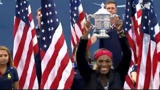 Serena Williams prizegiving - Serena Williams vs Caroline Wozniacki US Open 2014