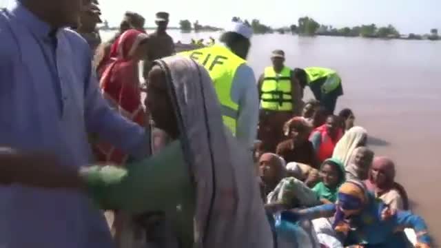 Raw - Troops Rescue People From South Asia Floods