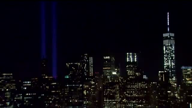Tribute in Light Shines for WTC Victims