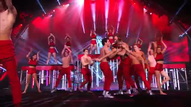 AcroArmy: Dance Troupe Tosses Girl From Judges Desk to Stage - America's Got Talent 2014