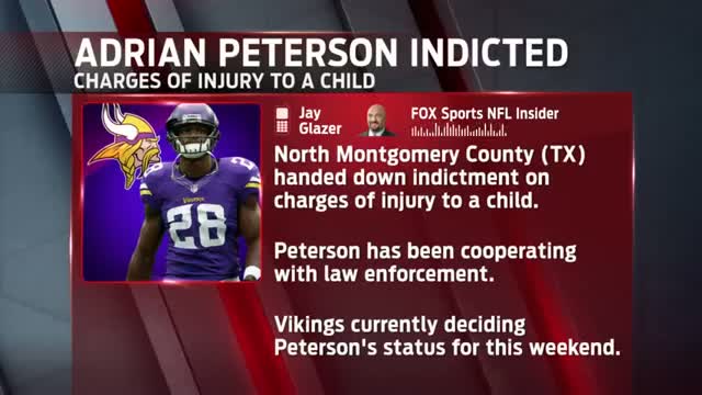 Vikings star Adrian Peterson indicted on felony charge of injury to a child