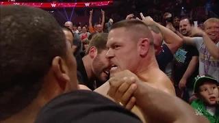 Unseen footage of the brawl between John Cena and WWE World Heavyweight Champion Brock Lesnar