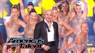 Pitbull: Mr. Worldwide Sings "Fireball" With The Rockettes - America's Got Talent 2014 Finale