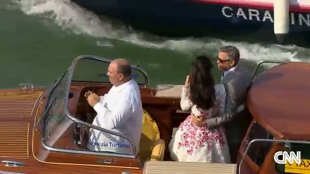 Watch the Clooneys depart after wedding