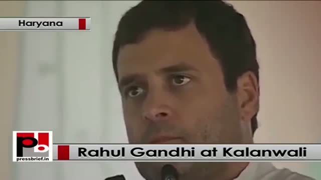 Rahul Gandhi speaks at Congress election rally at Kalanwali, Haryana