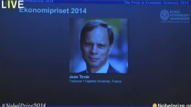Frenchman Tirole Wins Nobel Economics Prize