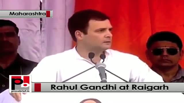 At Raigarh, Maharashtra, Rahul Gandhi targets BJP, Modi govt