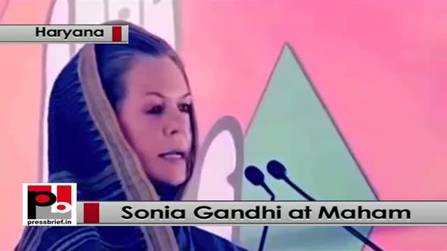 Sonia Gandhi at Meham, Haryana: BJP hungry for power