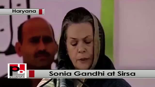 Sonia Gandhi addresses Congress rally at Sirsa, Haryana, praises Hooda govt