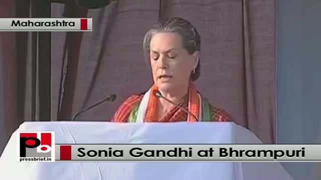 All Modi has done is rename UPA schemes, Sonia Gandhi says at Brahmapuri in Maharashtra
