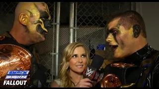 Gold and Stardust drink the porridge of Uso paint - WWE SmackDown Fallout - Nov. 07, 2014