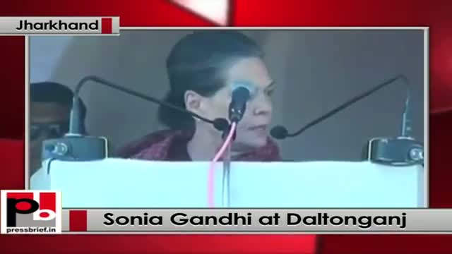 Sonia Gandhi address election rally at Daltonganj, Jharkhand, slams BJP