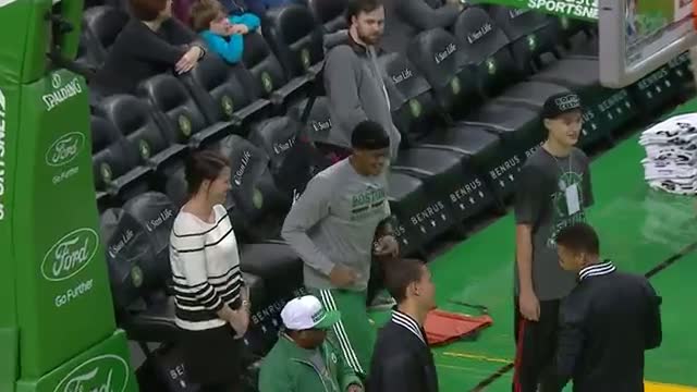 NBA: The Celtics Play Some Thanksgiving Football During Warmups
