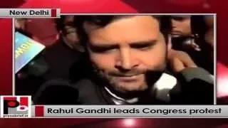 Rahul Gandhi leads Congress protest against Modi government