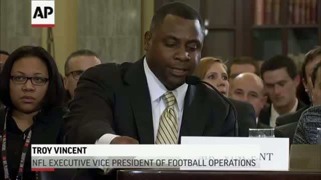 NFL's Vincent Gives Emotional Senate Testimony 