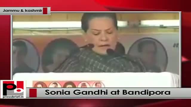 Sonia Gandhi addresses rally in Bandipora, J&K attacks on BJP