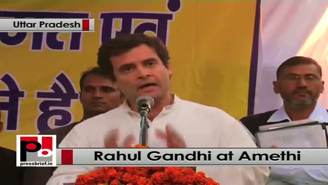 Rahul Gandhi visits Amethi, slams Modi