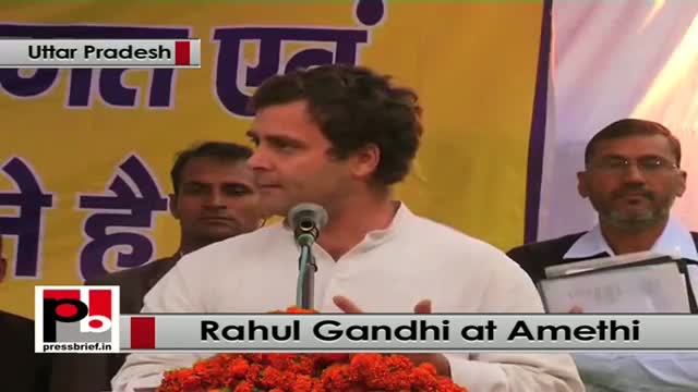 Rahul Gandhi visits Amethi, slams BJP, Modi