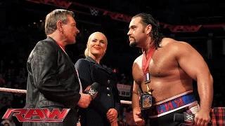 "Rowdy" Roddy Piper hosts "Piper's Pit" with special guests Rusev and Lana: WWE Raw, December 22, 2014