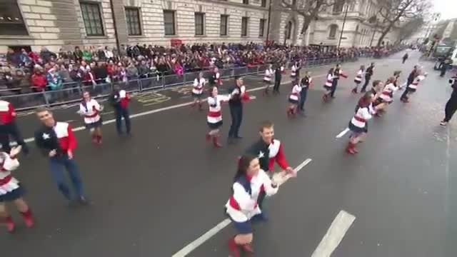 US Performers at London New Year's Parade Video